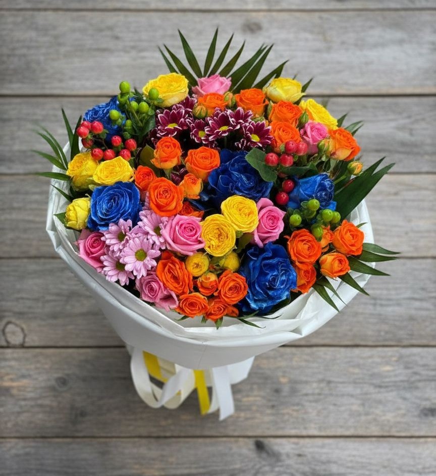 Букет цветов из: Розы и Хризантемы в Радовицкий