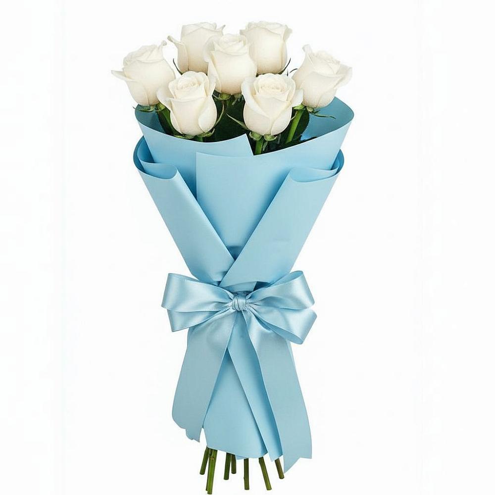 Букет 7 белых роз Проуд в Радовицкий