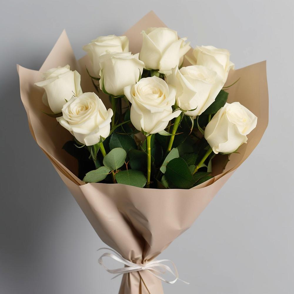 Букет 9 Белых роз Эдлесс Лав в Радовицкий