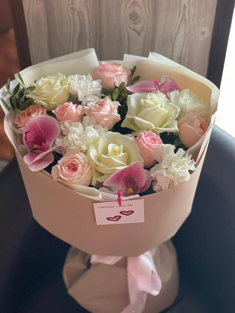 Букет цветов из: Орхидеи, Розы и Гвоздики в Радовицкий