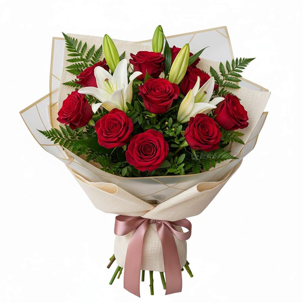 Букет цветов из: Лилии и Розы в Радовицкий