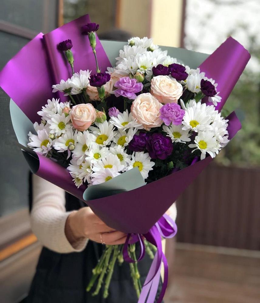 Букет цветов из: Хризантемы, Гвоздики и Розы в Радовицкий