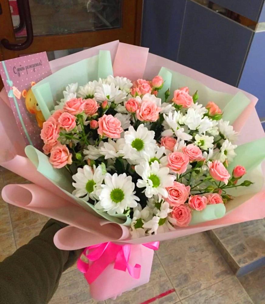 Букет цветов из: Розы и Хризантемы в Радовицкий