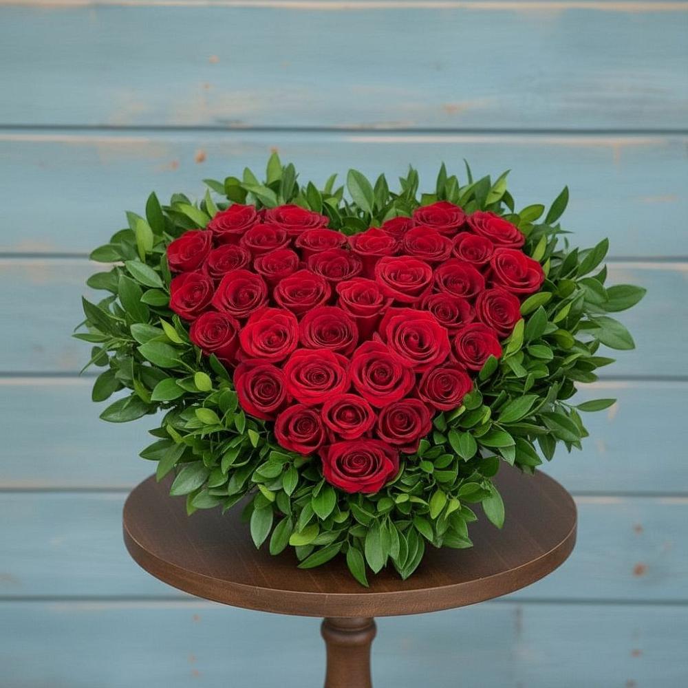 Цветочная композиция из Розы в виде сердца в Радовицкий