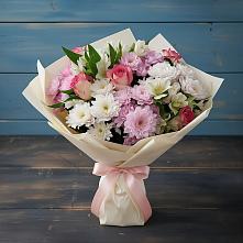 Букет цветов из:  Хризантемы, Альстромерии и Розы #REPLACE_PRED# Радовицкий