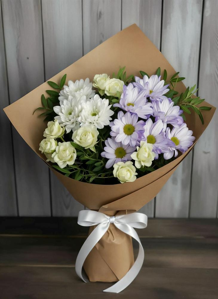 Букет цветов из: Хризантемы и Розы в Радовицкий